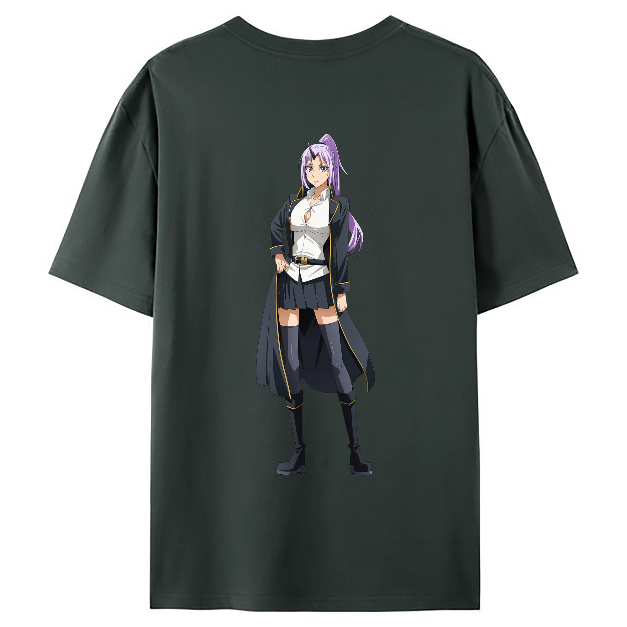 （画像用） 転スラ Regarding Reincarnated to Slime 綿100％ メンズ半袖Tシャツ（バックプリント） 通気性